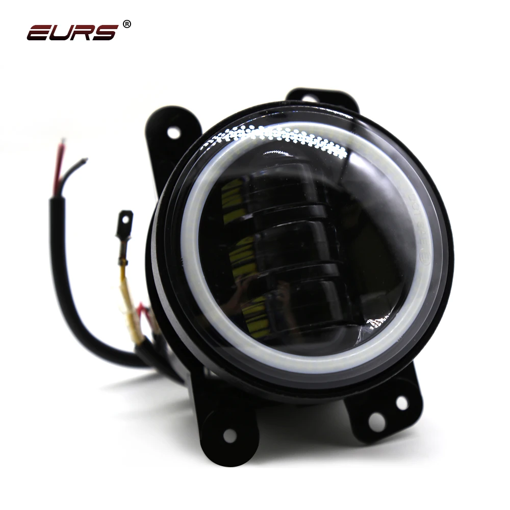 

EURS 2PCS JP Wrangler 4Inch LED Angel Eyes Headlight Lamps 12-24V 6500K 1400lm/Piece Auto lamp 30W LED Fog Headlight Bulbs