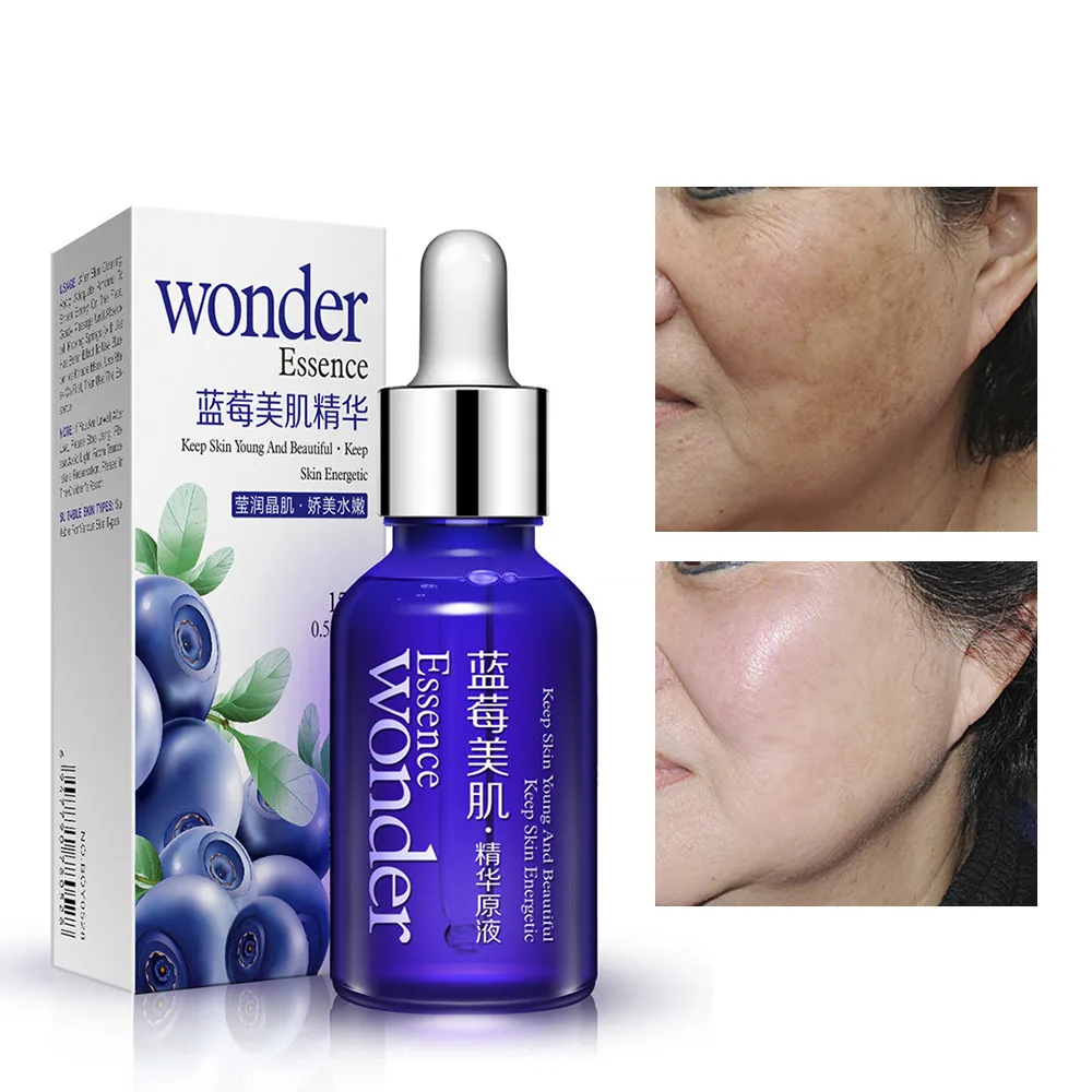 

Blueberry Wonder Serum Hyaluronic Acid Essence Collagen Peptides Anti-Aging Wrinkle Moisturizing Skin Care Whitening Brightene