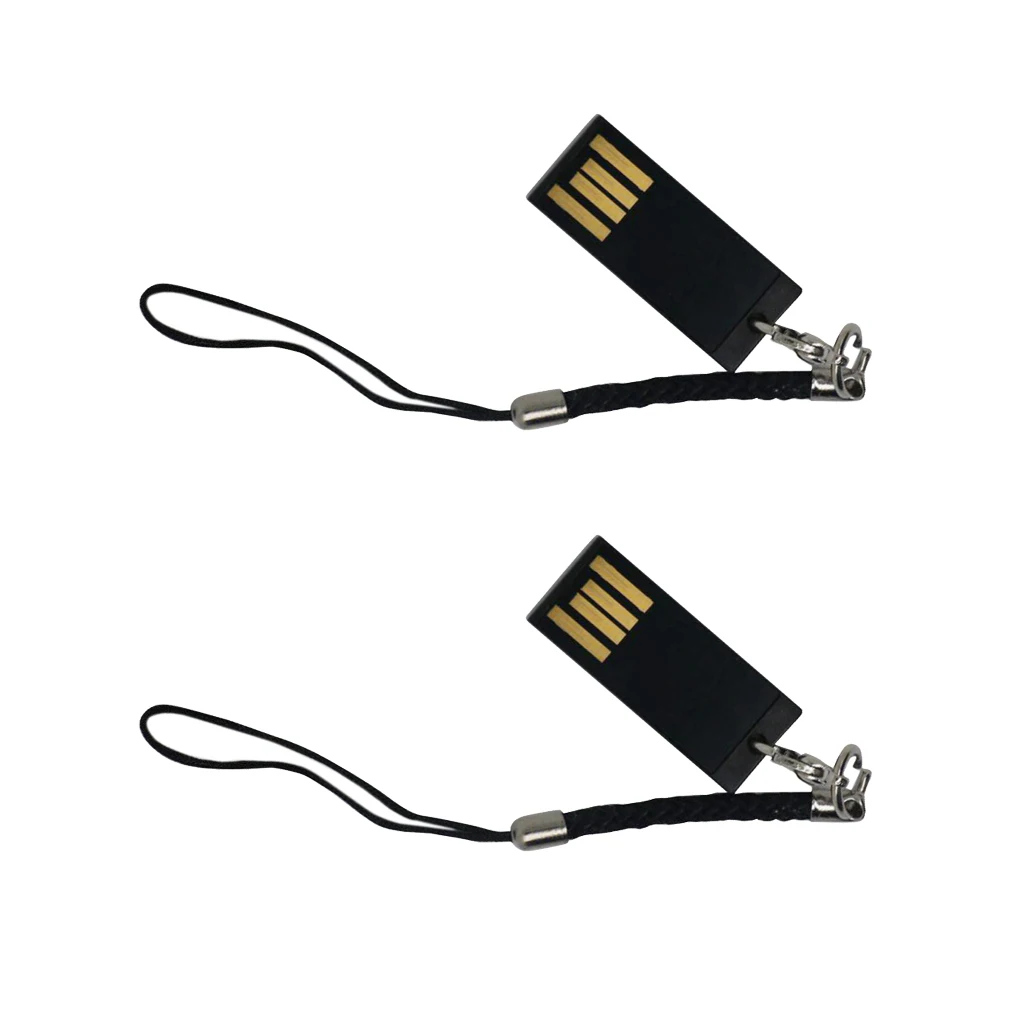 2Pcs Storage USB Flash Drive Memory Stick Mini Pen Drive Pendant  Black 32GB