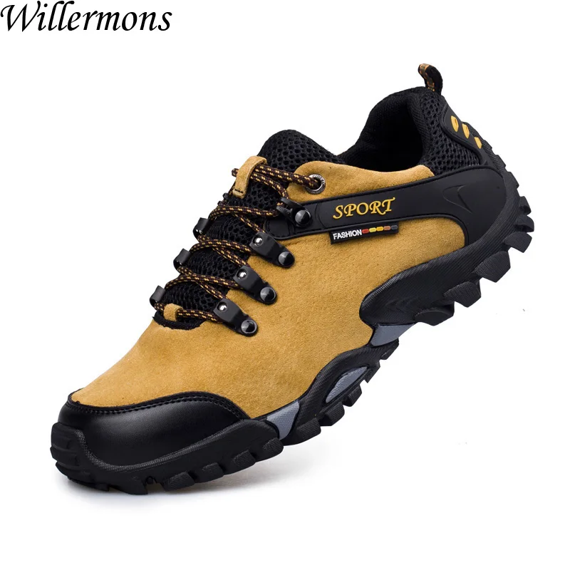 

Summer Men's Outdoor Genuine Pig Leather Hiking Boots Shoes Men Breathable Camping & Climbing Sports Shoes