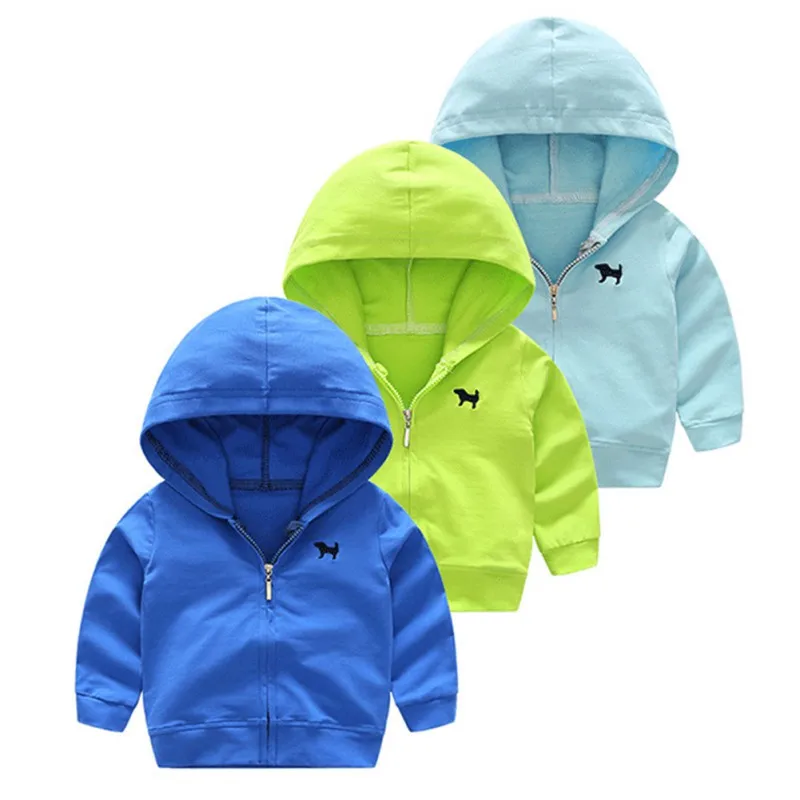 Baby Sweatshirts 2018 0-4Y Autumn New Children Bright Color Sports Jacket Newborn Hooded Cotton Casual Coats