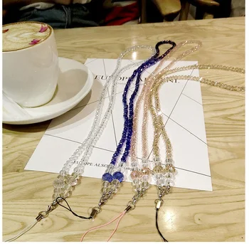 

10pcs/lot 40cm Luxury Fashion Shiny Acrylic Beads Cellphone/Card/Key Chain Strap For iPhone Lanyard String
