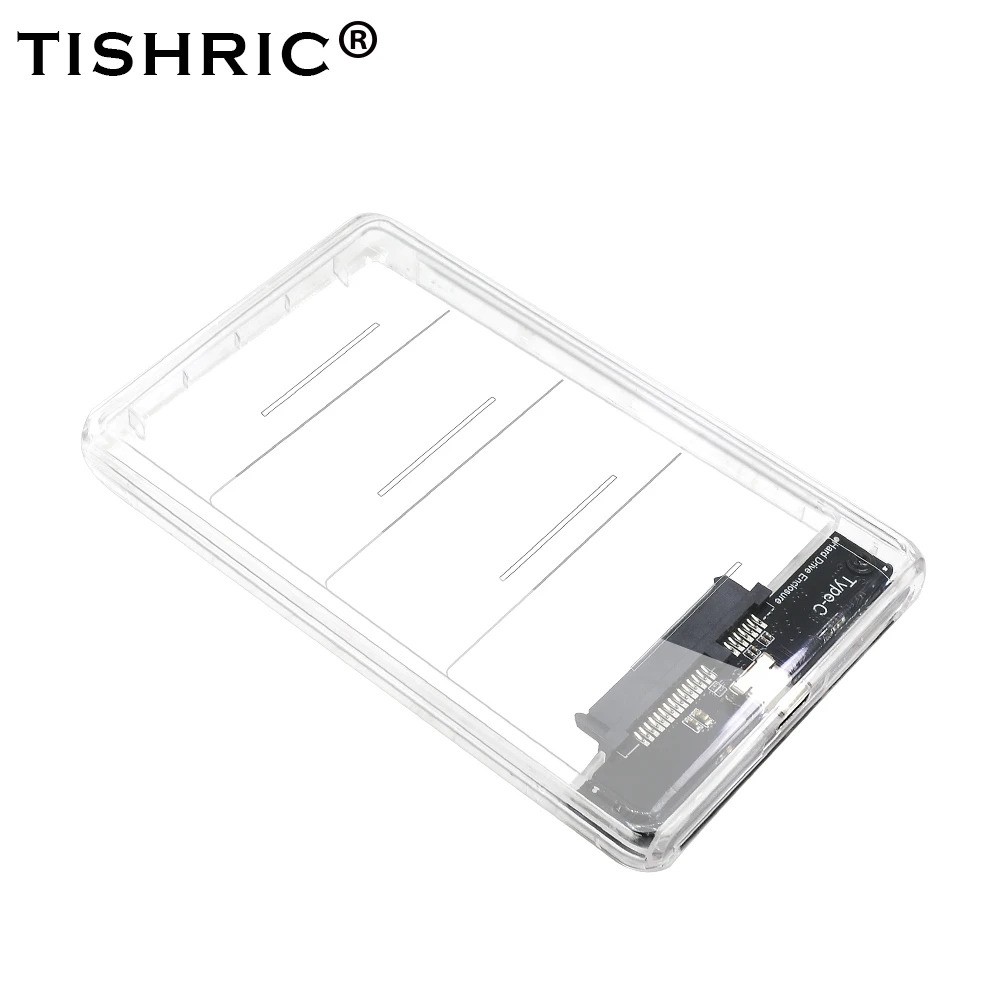 

TISHRIC Transparent HDD Case Caddy Box HDD 2.5 Adapter Hard Disk SSD Case Sata To USB 3.0 Optibay 9.5mm Hard Drive Enclosure