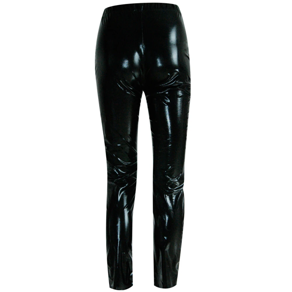 Женские леггинсы из искусственной кожи с вырезами в готическом стиле|sexy leather
