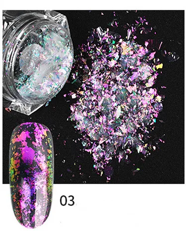 Блестки для ногтей, порошок, блестки, неровные звезды, круглые радужные хлопья для ногтей, маникюр, украшение для ногтей, Гель-лак - Цвет: 3