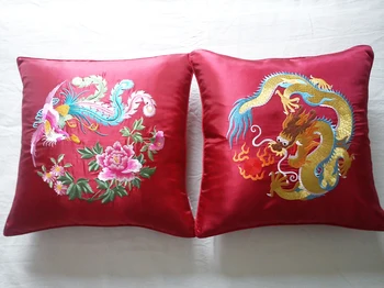 

NEW Chinese embroidery cotton Pure handmade longfeng gifts fashion pillow cushion jc009