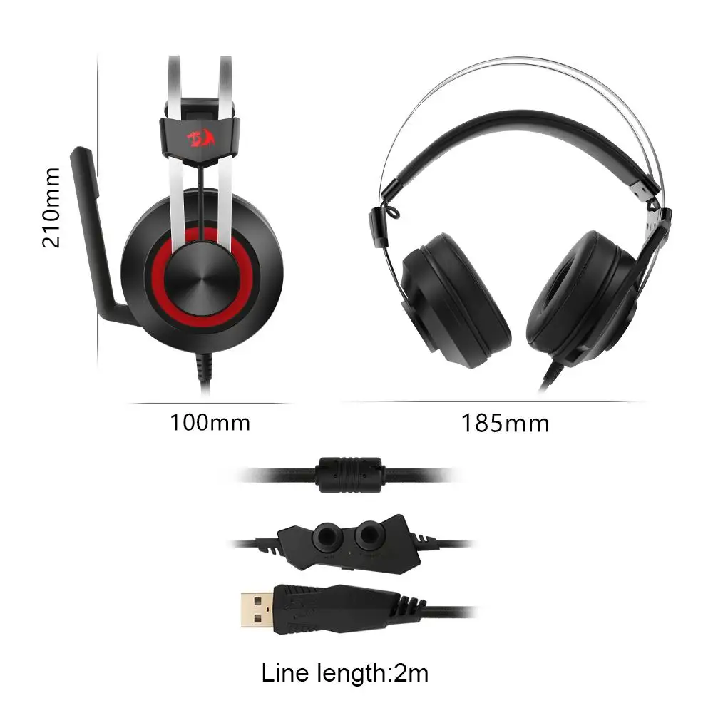 Redagon TALOS H601 игровой гарнитуры GAMER 7 1 USB PC PS4 Surround Pro проводные компьютерные с