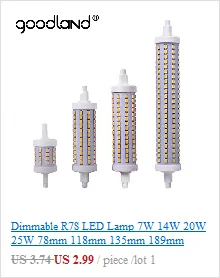 Goodland R7S светодиодный светильник 78 мм 118 мм 5 Вт 10 Вт светодиодный R7S светодиодный лампы светильник переменного тока 110V 220V SMD 2835 360 градусов Заменить галогенная лампа-прожектор