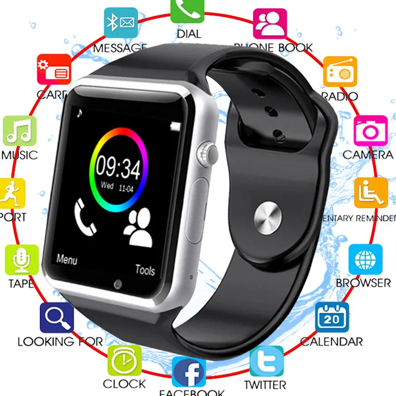 

A1 WristWatch Bluetooth Smart Watch Sport Pedometer With SIM Camera Smartwatch For Android Smartphone Russia T15 good than DZ09