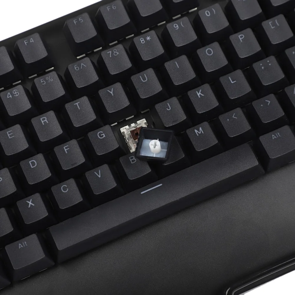 Teclado retroiluminado translúcido, preto, perfil cereja branca,