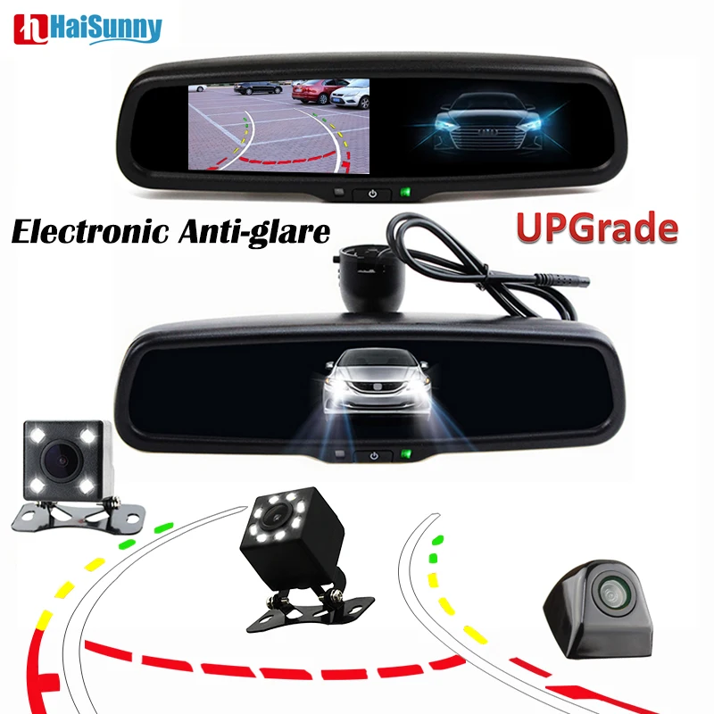 HaiSunny 4.3" Auto Dimming Anti Glare Rearview Mirror Monitor with