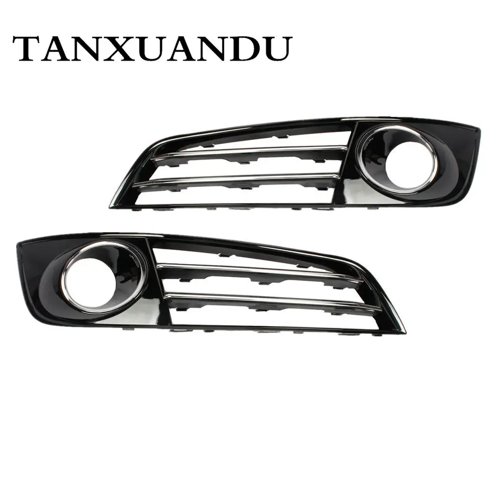 2Bar Chrome Trim Piano Paint Foglight Fog Lamp Vent Grill Grille Fit For AUDI A8 Quattro D4 2011-2013 4H0807679E 4H0807680E | Автомобили и