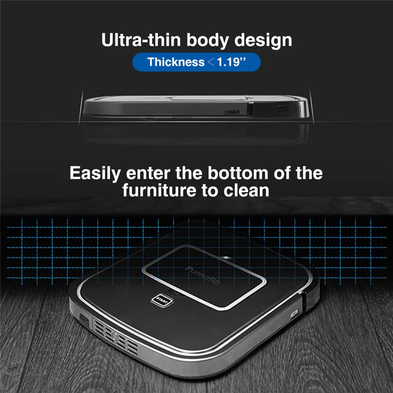 Cleaner Robot Slim Design Sweeper Intelligent Vacuums Robot Control Charge Dust Sterilize Smart Cleaning For Home DryWet Drag21 (5)