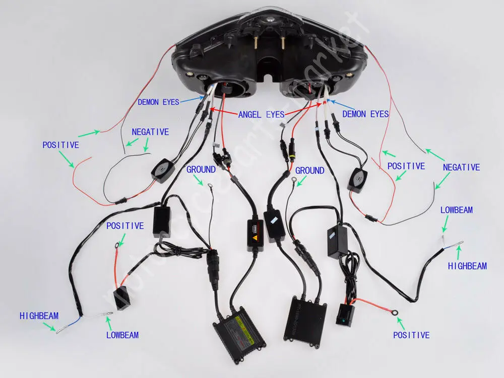 Мотоцикл Полностью Собранный фар синий Ангел глаз HID для Honda CBR600RR CBR600 RR CBR 600 RR 2003 2004 2005 2006