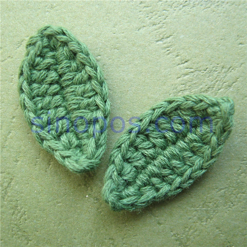 

Handmade Crochet Leaf 3cm, quilter embellishing scrapbook DIY 3D trim craft cotton fabric applique novelty flowers sewing leaves