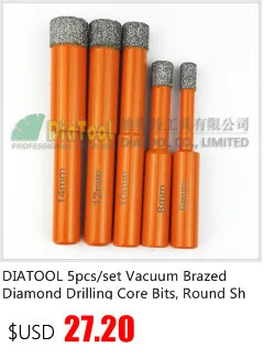 DIATOOL 2pcs 6mm Professional Quality Vacuum Brazed Diamond Core Bits With Qucik Fitting Shank, Dry Drilling Bits