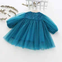 Кружевное платье для девочек; одежда для детей; красивые весенне-Осенние костюмы для маленьких девочек 1-4 лет; детская одежда принцессы