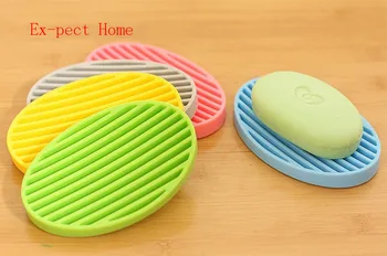 

Silicone Flexible Toilet Soap Holder Plate Hollow Design Bathroom Soapbox Anti Slip Soap Dish Holder