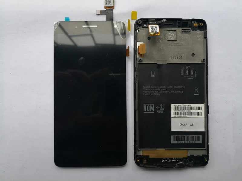 

4.7" For Lenovo S660 LCD Display Touch Screen Digitizer Glass Sensor Assembly Replacement Parts For lenovo S660 LCD With Frame