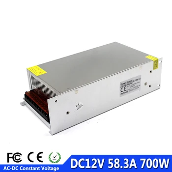 

DC Power Supply 12v 58.3A 700W Switch Power Source Driver AC 110V 220V to DC12V SMPS For led strip display cctv and 3d printer