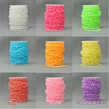 

Yiwu The Wedding Decoration Bead 8mm Colour Earth Pearl Cotton Bead Chain 20 Meters Roll Goods In Stock