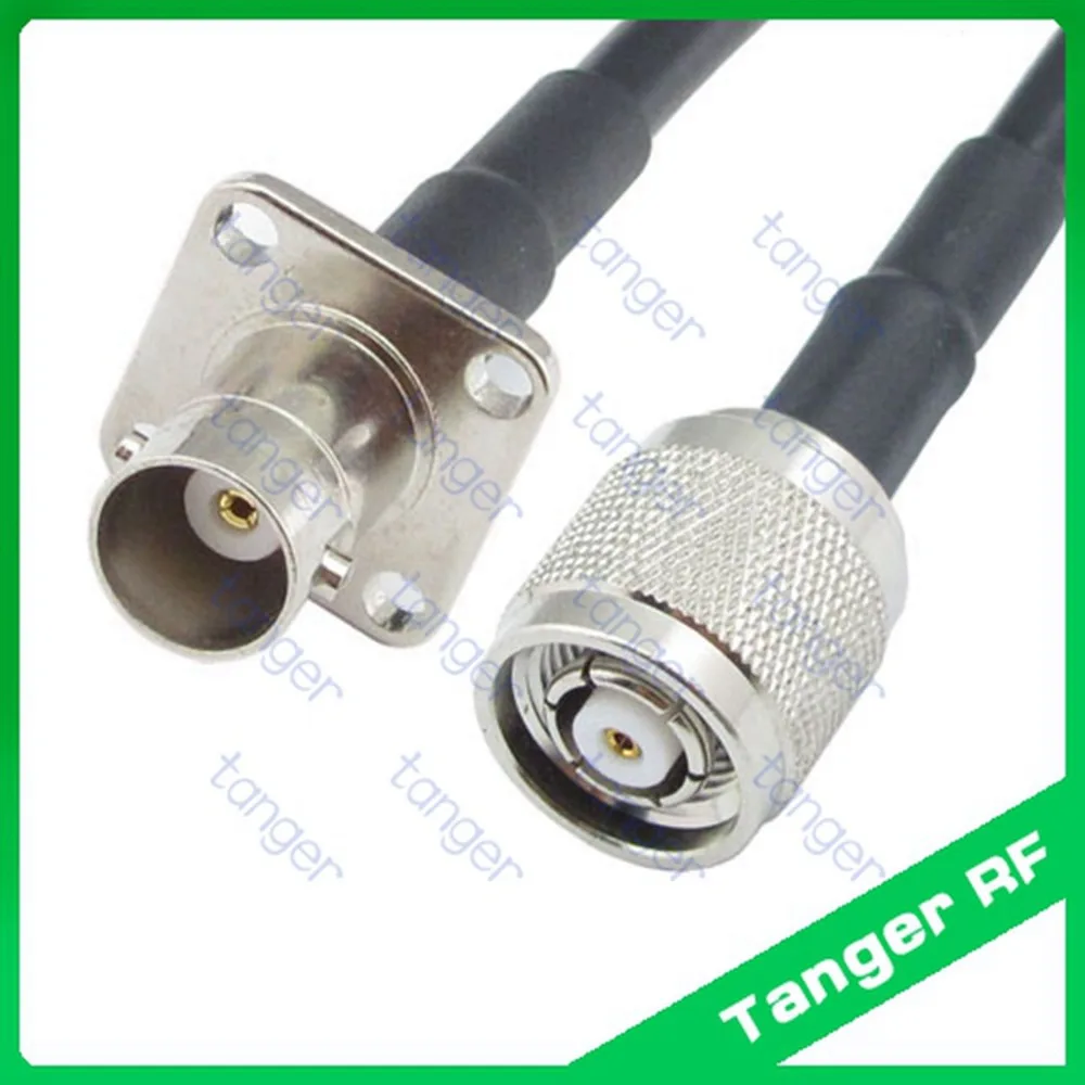 

Tanger RP-TNC male connector to BNC female jack 4four hole panel RF RG58 Pigtail Jumper Coaxial Cable 3feet 100cm High Quality