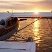 High angle view of a sea plane  Lake Spenard  Anchorage  Alaska  USA Poster Print (30 x 12)