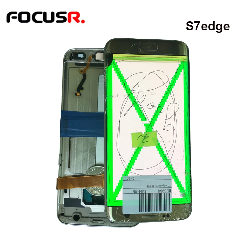 

Practice LCD Screen Assmebly For Samsung S7edge For Frame And Glass Separating Practice Touch Works Fine And Image With Defects