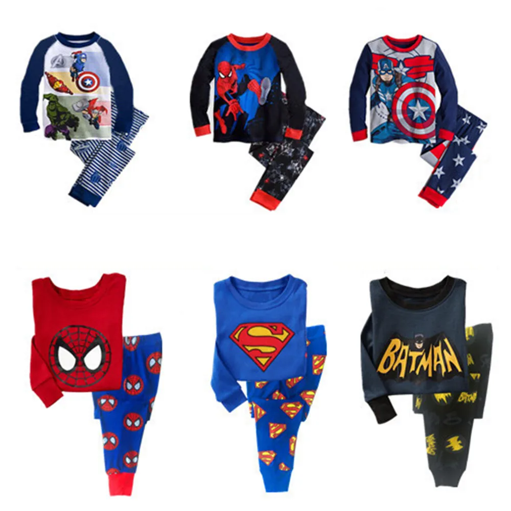 

kids pajamas sets Baby girl and boys clothes lovely pijamas cosplay Christmas Spiderman long sleeve T-shirt+Pants 2pcs