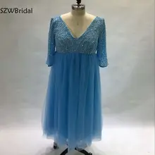 Vestido de festa, Новое поступление, v-образный вырез, длинный рукав, платье для выпускного вечера, длина до середины икры, полностью Расшитое Бисером, платье для выпускного вечера, Vestido de festa curto