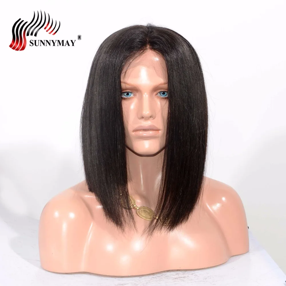 

Sunnymay Lace Front Human Hair Wigs Middle Part Brazilian Virgin Hair 150% Density Bob Lace Front Wigs For Black Women