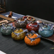 Изысканная банка для трансмутации глазури, банка для специй, банка для сушеных фруктов, чайная коробка, емкость для чая, керамическая фарфоровая банка для конфет, герметичный резервуар для чая, caddy