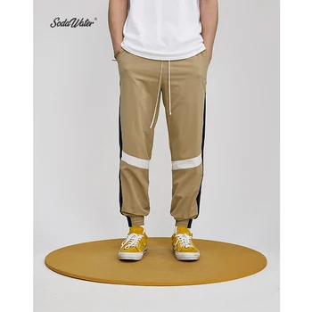

SODA WATER Stripe Elastic Waist Sweatpants 2019 Summer Lightweight Streetwear Hip hop Track Pants Mens Joggers Sweatpants 81191W