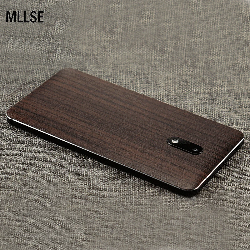 

MLLSE Newest High Simulation Wood Grain Sticker Phone Back Paste Sticker Film For Nokia 6 Wooden Skin Phone Protective Sticker