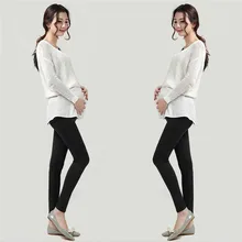 Plus Velvet Thickening Winter Maternity Leggings Pants Clothes For Pregnant Women Warm High Waist Suspender Pregnancy Trousers