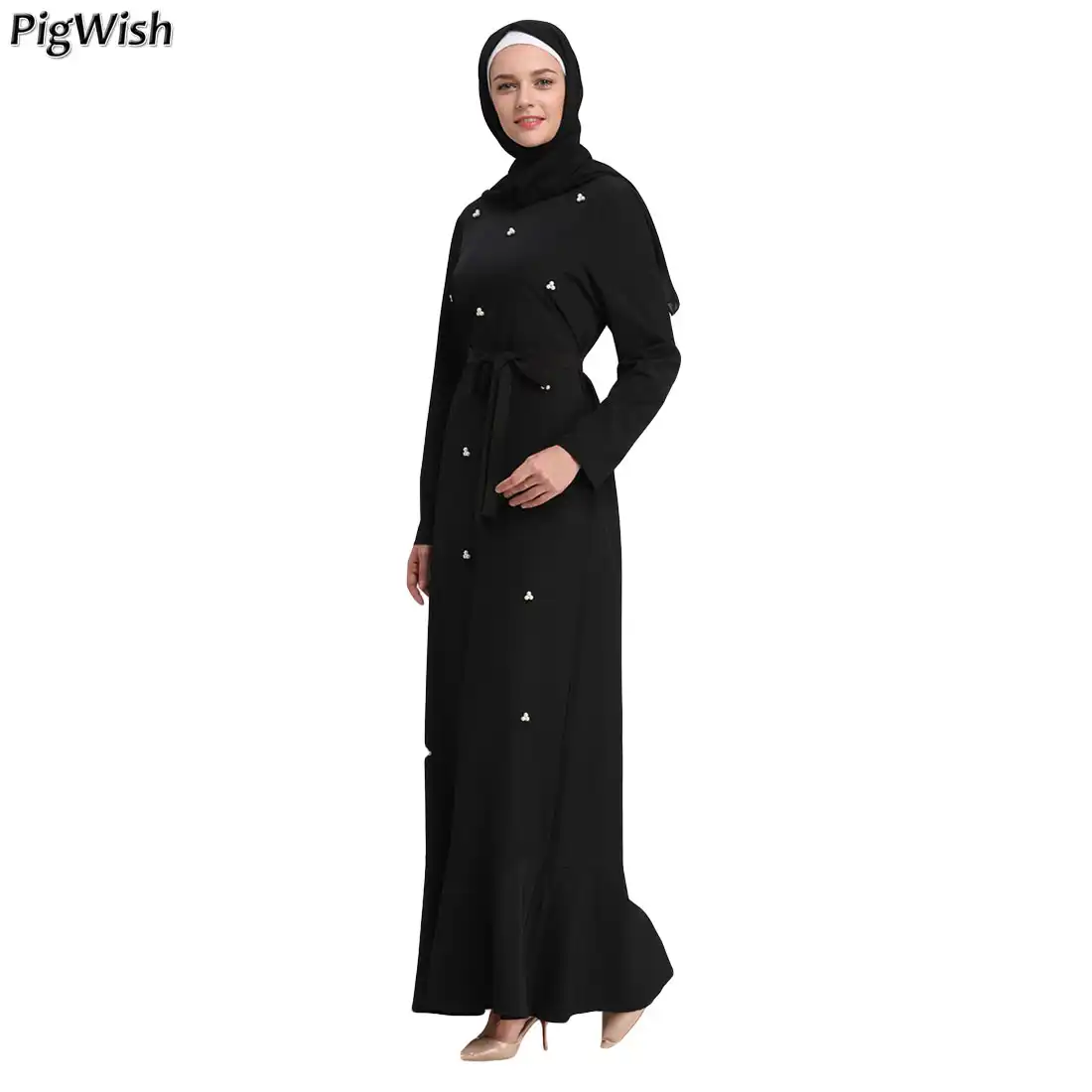 Detail Feedback Questions About Elegant Muslim Pearls Abaya Ruffles Detail Feedback Questions About Elegant Muslim Pearls Abaya Ruffles