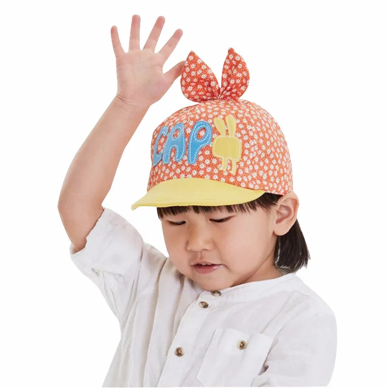 Flower Baby Hat Cotton Breathable Boy Girl Caps Spring Autumn Infant Beanie Baby Sun Cap With Ear 6-18 Months Baby Baseball Hats (7)