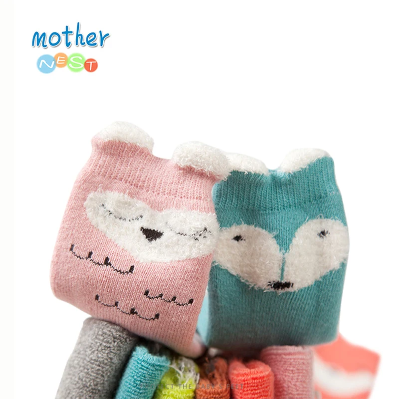 2018 New Styles Baby Newborn Warm Socks Baby Boy Floor Shoes Sock Toddler Infant Socks Animal Fox Winter Short Socks (1)