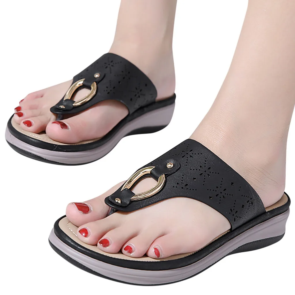 

New wild cool Sneakers On The Platform Womens Summer Open Toe Comfortable Comfy Sandals Casual Wedges Non-Slip Slippers#76