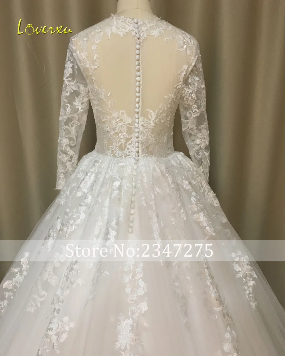 Loverxu Vestido De Noiva, сексуальные королевские свадебные платья,, с длинными рукавами, с аппликацией, ТРАПЕЦИЕВИДНОЕ кружевное свадебное платье, большие размеры