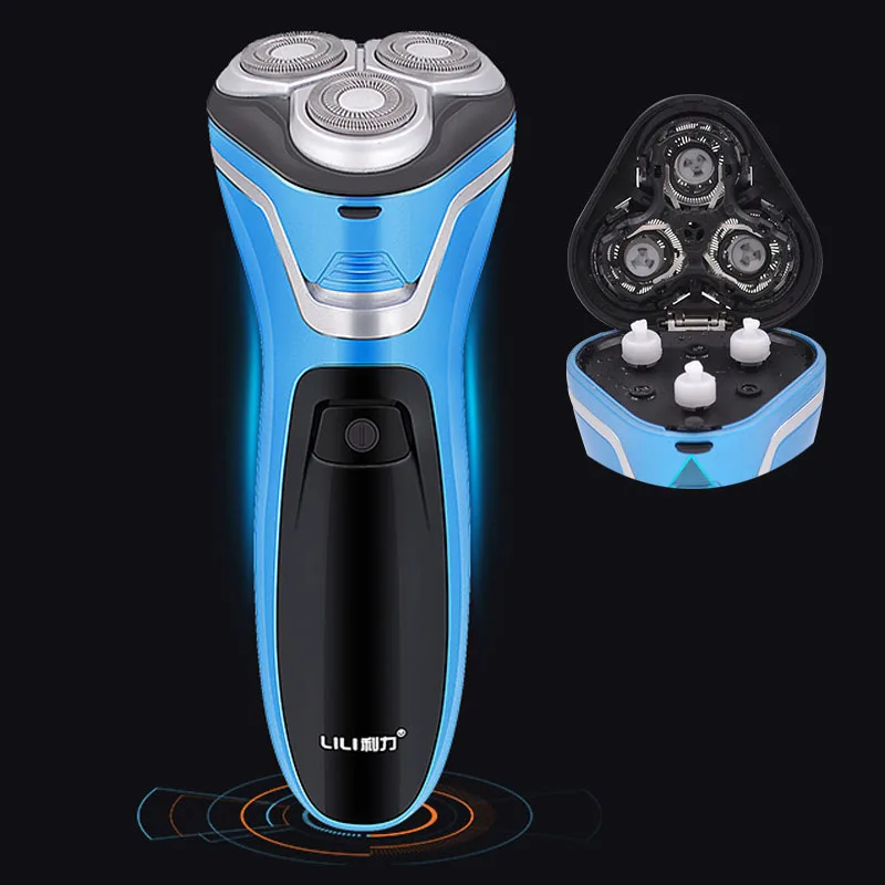 

Hair Beard Trimmer Rechargeable Electric Shaver Rotary Floating 3 Blades Waterproof Men Electric Shaver Razor Shaving Machine