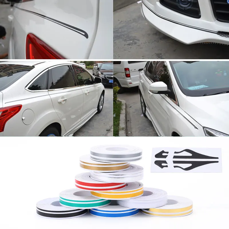 

12mm Striping Pin Stripe Steamline DOUBLE LINE Tape Car Body Decal Vinyl Sticker Car Accessiores for Motorcycle BMW Audi Honda