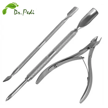 

3Pcs Nail Cuticle Set With Pusher Spoon Remover Cutter Trimmer Clipper Nail Polish Device For Manicure Set For Nail Art Design