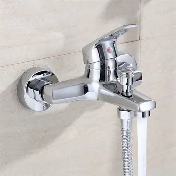 

1 PC Wall Mounted Faucet Hot Cold Water Mixed Tap Triple Shower Faucet Simple Shower Tap Bathtub For Bathroom Toilet
