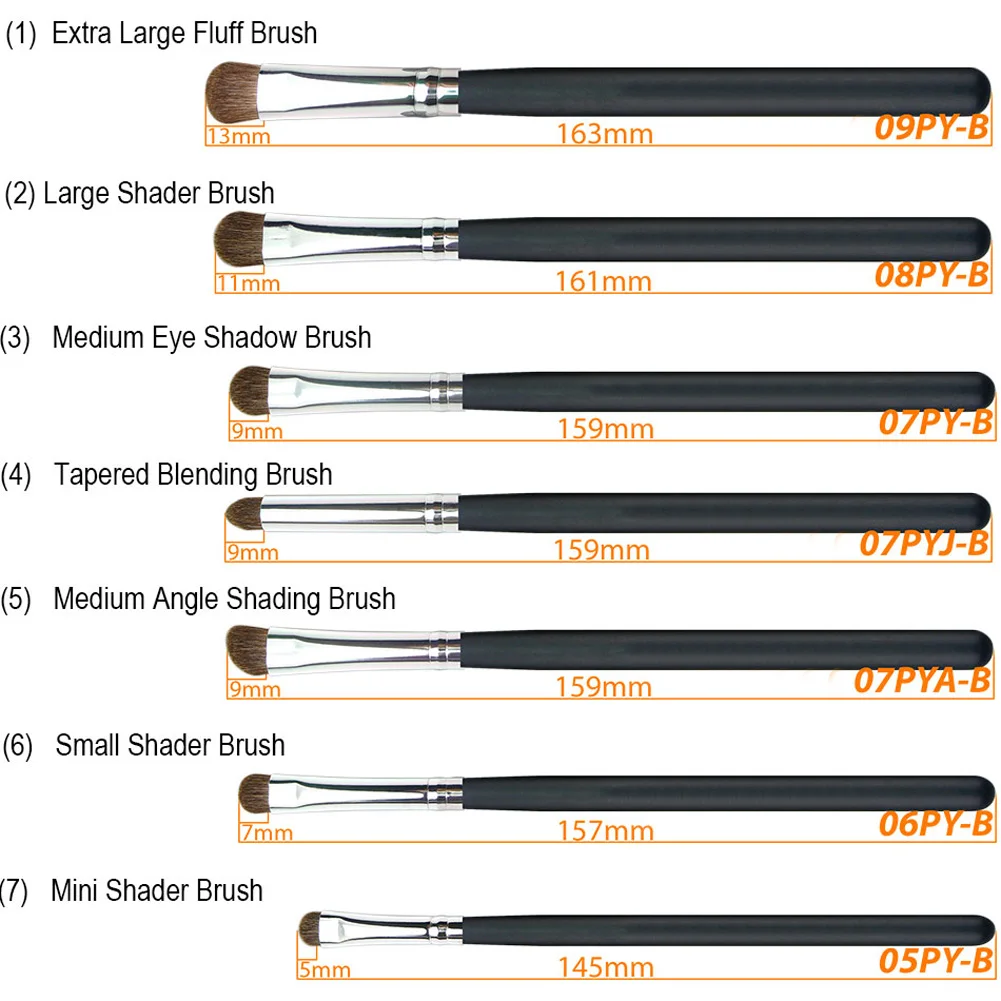 7 шт. Из Натуральных Волос, Макияж Глаз Кисти Набор Профессиональный Тени Для Век Тени Кисти Для Макияжа Инструмент Shader Смешивание Макияж Кисти Набор кисти для макияжа зоева