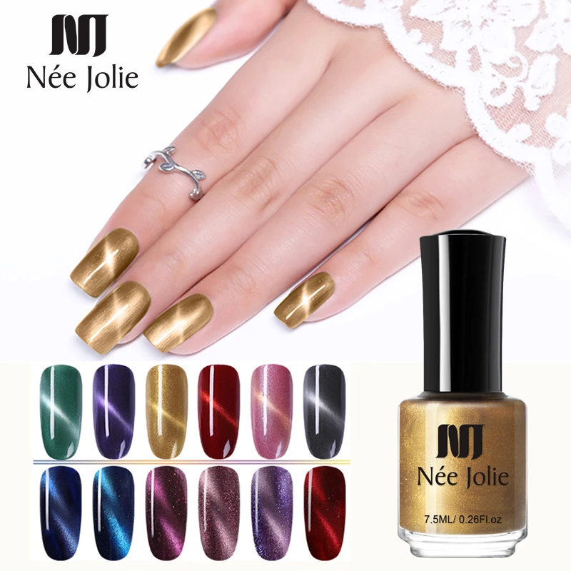 

NEE JOLIE 12 Colors Cat Eyes Nail Polish 3D Magicial Lacquer Semi Permanent Nail Art Manicure Nail Varnish Magnet 3.5 ml