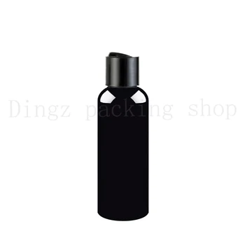 

50X150ml empty round black plastic shampoo bottles with black disc lid,150cc empty essential oils cosmetic packaging shower gel