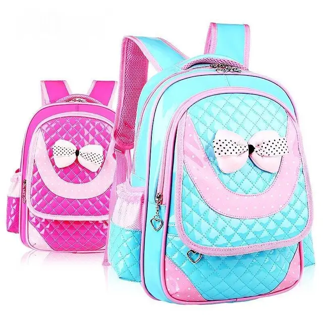 Hot new 2018 PU Leather girls school bag good quality children school bags & kids backpack