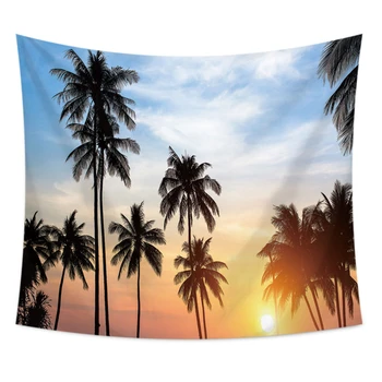 

SOFTBATFY Coconut Tree Tapestry Headboard Wall Art Bedspread Dorm Tapestry Home Decor