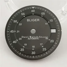 Bliger 28,5 мм черный циферблат Калибр ETA 2836/2824 2813/3804 Miyota 82 серия Движение A901